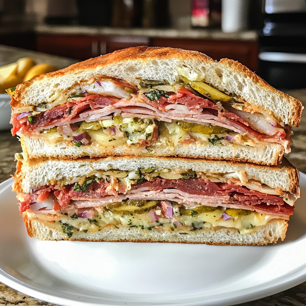 Classic Italian Muffuletta Sandwich: A Flavorful, Hearty Meal