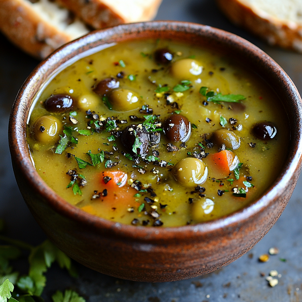 Easy Olive Soup Recipe – Tangy, Quick & Vegan-Friendly