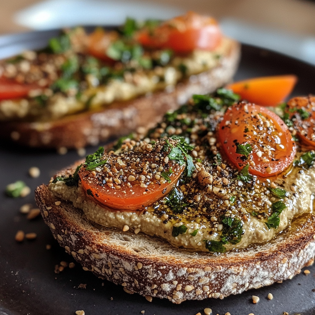 Mediterranean Hummus Toast with Zaatar: A Flavorful, Healthy Snack